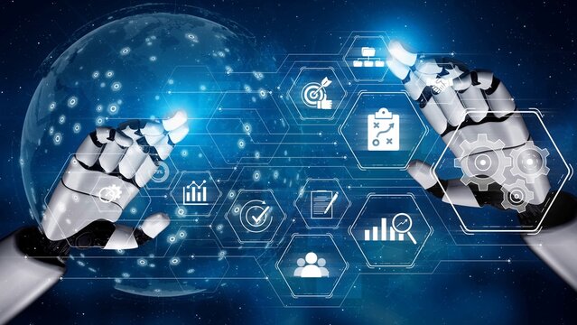 AI optimizing business management system, enhancing productivity, tracking progress, analyzing performance, and automating teamwork coordination across structured operations. Marrow