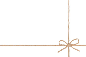String Tied in Bow Isolated on White and Png Transparent Background