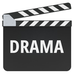 Obraz premium Drama concept with movie clapperboard. 3D rendering