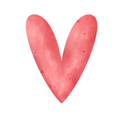 Watercolor heart in pink shades. Hand-painted romantic element isolated on transparent background for Valentine’s Day and love themed designs.