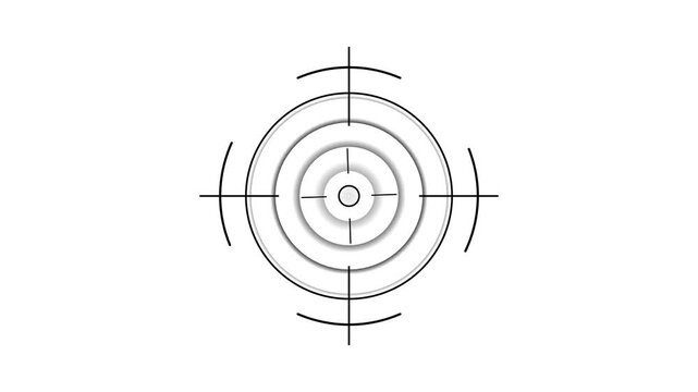 Target icon animation concept. Military training, Military target icon animation. Crosshair, gun aim, sniper target, bullseye, hunting, target audience.