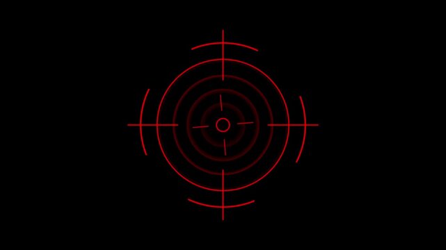 Target icon animation concept. Military training, Military target icon animation. Crosshair, gun aim, sniper target, bullseye, hunting, target audience.