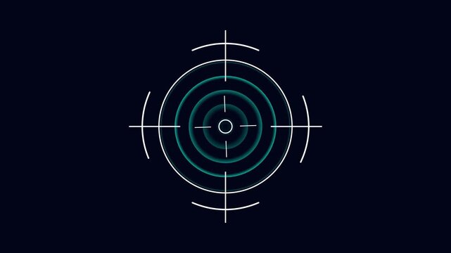 Target icon animation concept. Military training, Military target icon animation. Crosshair, gun aim, sniper target, bullseye, hunting, target audience.