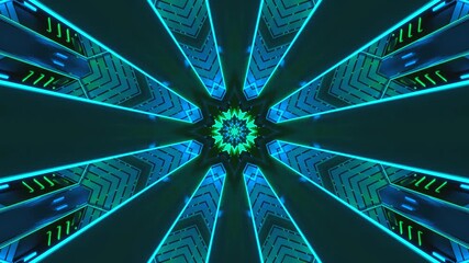 Colorful tunnel video loop with bright neon patterns creating a mesmerizing display for endless entertainment - Powered by Adobe