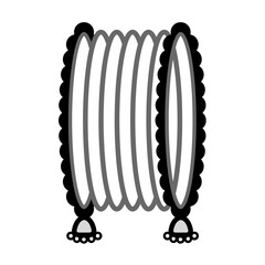 Traditional Indian Jewelry, earrings, bangles, jhumkis transparent background icons with colour and black and white