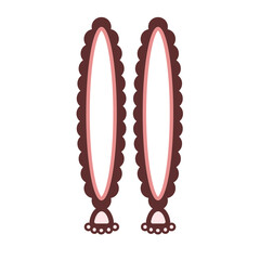 Traditional Indian Jewelry, earrings, bangles, jhumkis transparent background icons with colour and black and white