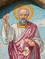 Fototapeta premium Mosaic (19th century) of Saint Bartholomew. Saint of the Roman Catholic Church.