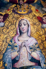 Painting (19th century) of Coronation of the Virgin Mary in heaven.