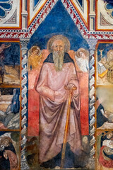 Obraz premium Fresco (14th century) of Saint Augustine of Hippo. Saint of the Roman Catholic Church.