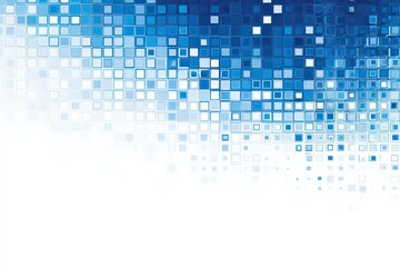 Abstract Background Featuring Blue and White Squares with Mosaic Gradient Effect Creating a Modern and Digital Feel Blank White Space at the Bottom