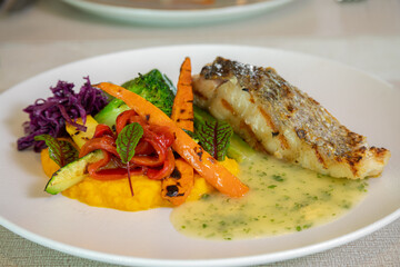 fresh catch of the day with steamed vegetables