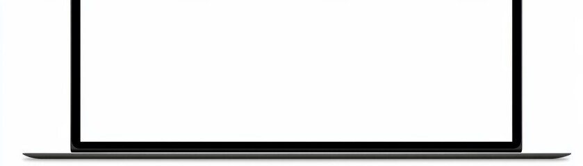 Obraz premium Blank Laptop Screen Minimalist Composition, Black Frame, Digital Concept