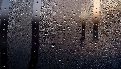 Close Up View Of A Frosted Or Fogged Glass Surface With Water Droplets Creating An Abstract Gradient Texture From Light To Dark