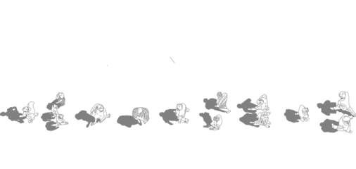 Fototapeten Pony A collection of top view vector people figures with gray shadows underneath, showing groups and couples, useful for realistic architectural plans.  © Riki