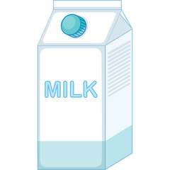 Pixel Art Milk Carton With Light Blue Cap and 