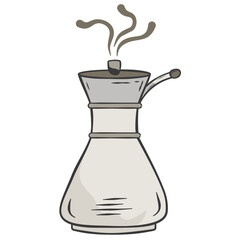 Hand-drawn Illustration of Coffee Pour Over
