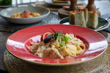 Italian food, variety of pastas