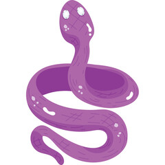Fototapeta premium Pixel Art Purple Snake Illustration With White Eyes and Transparent Background