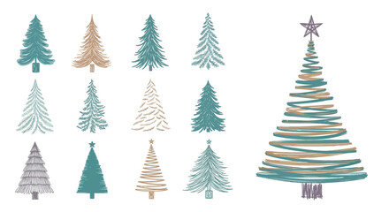 Collection of Christmas Trees - Diverse Styles and Designs.
