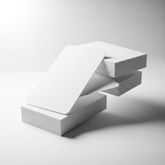 Clean Design of Stacked Blank White Cards Mockup for Presentation