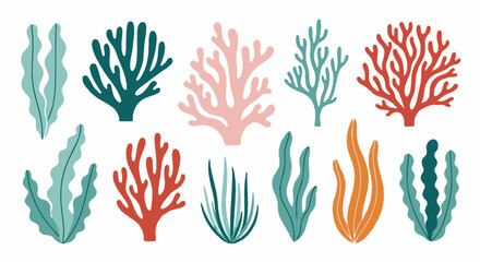 Colorful Coral Reef Plants - A Diverse Aquatic Collection.