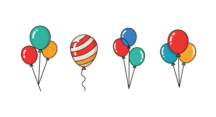 Colorful array of inflated balloons a festive and cheerful illustration © MALA