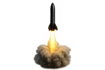 Rocket launching into sky, demonstrating power, ambition, and technological advancement for future space travel and business growth