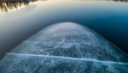 Frozen Lake Texture with Top-View Ice Crystals for Winter, Nature, and Atmospheric Background