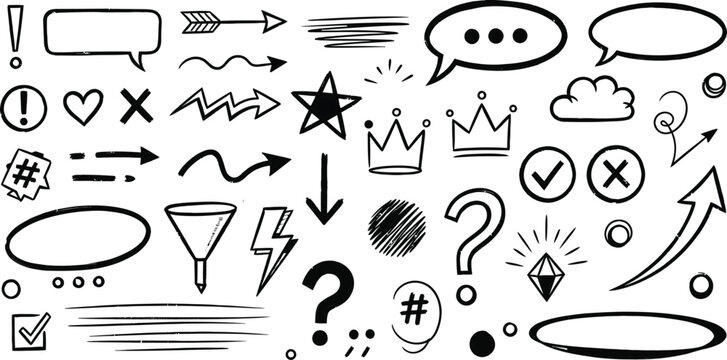 Hand drawn doodles and sketches vector illustration