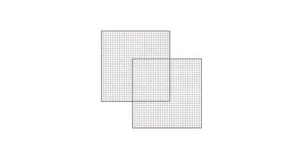 Two overlapping grid patterns in black and white isolated on transparent background