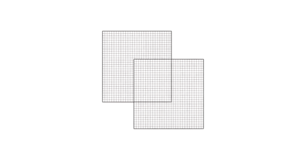 Two overlapping grid patterns in black and white isolated on transparent background