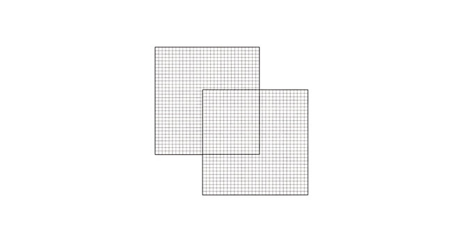 Two overlapping grid patterns in black and white isolated on transparent background
