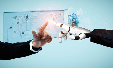 AI artificial intelligence strengthens cybersecurity with intelligent threat detection, virtual...