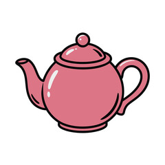 Elegant pink teapot, isolated on a classic kitchenware item for brewing and serving tea, perfect for tea parties and gatherings