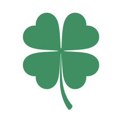 Illustration of a fourleaf clover, a symbol of good luck and fortune, isolated on, perfect for st patricks day or irish themed designs