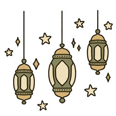 arabic lantern for ramadan decorative illustration