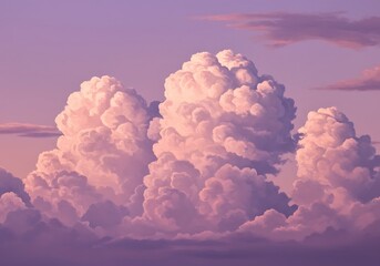 Dramatic cloud formation in pastel hues ideal for atmospheric designs