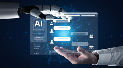 A generative AI assistant showcases its conversational abilities through a chatbot interface. This technology provides automated customer support and user assistance on a digital platform. Fermion