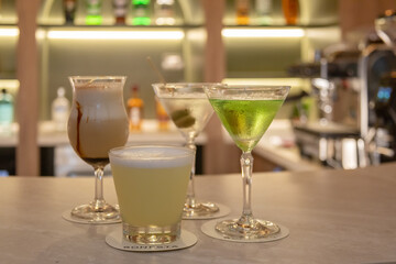 variety of cocktails