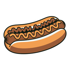 A delicious hot dog with mustard isolated on, a classic american fast food treat perfect for picnics, barbecues, and casual dining experiences