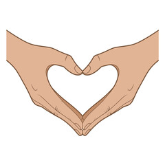 Obraz premium A heartwarming illustration of hands forming a heart shape, symbolizing love, care, and connection, isolated on, ideal for expressing affection and unity