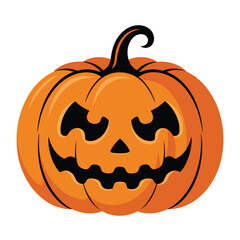 Fototapeta premium A spooky jackolantern with a menacing grin, perfect for halloween decorations and festive designs isolated on