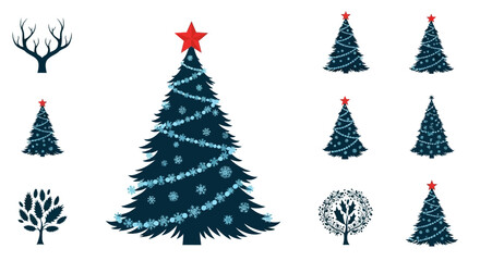 Festive Christmas Tree Collection for Holiday Decor and Design.