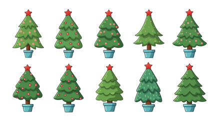 Festive Christmas Trees - A Collection of Holiday Cheer.