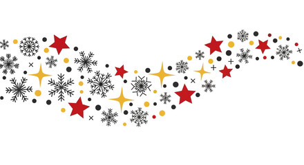 Festive Wave of Stars and Snowflakes for Holiday Season.