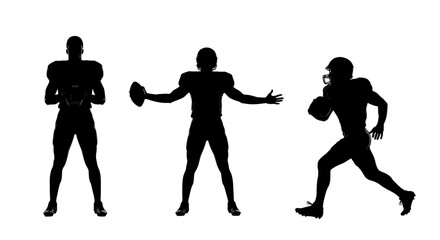 Silhouetted Football Players in Action - A Study in Contrast and Motion.