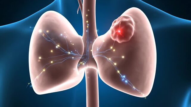 Anatomical illustration of lungs and respiratory system component