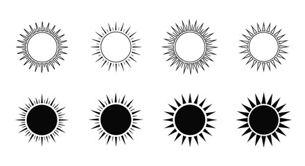 Fototapeta premium Sun Icons - A Collection of Solar Symbol Designs.