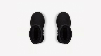 Stylish black winter ankle boots suitable for cold weather wear and outdoor activities.