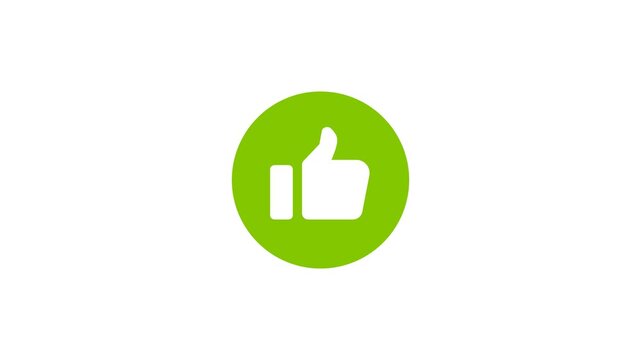 Thumbs Up animated icon. Like react emotion icon animated, Transparent background. 4K resolution